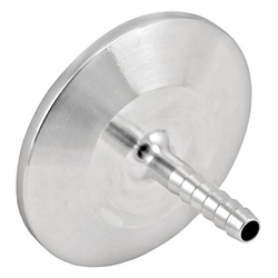 Stainless Steel 2" Tri-Clover Cap with 3/8” Barb