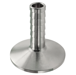 Stainless Steel Tri-Clover Barbed Fitting - 1/2” Barb to 2” TC