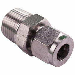 Stainless Steel Fitting - 1/2" Male NPT to 3/8" Compression