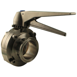 All Stainless Steel Tri-Clover Squeeze Trigger Butterfly Valve - 1.5” TC