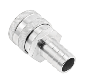 Stainless Steel Quick Disconnect Fitting - Female QD X 5/8" OD Barb