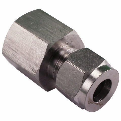 Stainless Steel Fitting - 1/2" Female NPT to 3/8" Compression