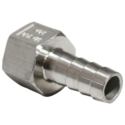 Stainless Steel Hose Barb - 1/2" Female NPT to 1/2" Barb