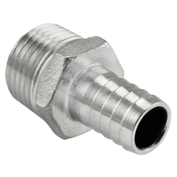 Stainless Steel Compact Barb - 1/2" Male NPT to 1/2" Barb