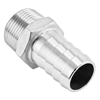 Stainless Steel Fitting - 1" Male NPT X 1" OD Barb