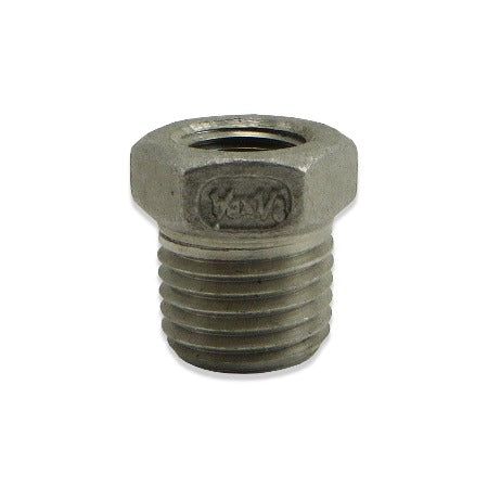 Stainless Steel Reducer Bushing - 1/4" MPT to 1/8" FPT