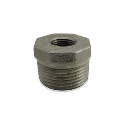 Stainless Steel Reducer Bushing - 1" MPT to 3/8" FPT