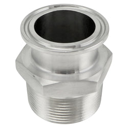Stainless Steel Tri-Clover Adapter - 1.5" TC to 1.5" Male NPT