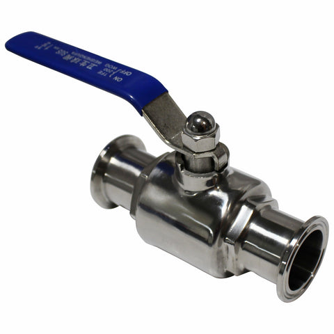 Stainless Steel Tri-Clover Two Piece Ball Valve - 1.5" TC