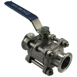 Stainless Steel 1.5" Tri-Clover 3 Piece Ball Valve