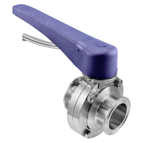 Stainless Steel Tri-Clover Squeeze Trigger Butterfly Valve - 1.5" TC