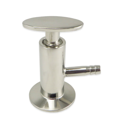 Stainless Steel Tri-Clover Sample Valve - 1.5" TC to 1/2" Barb